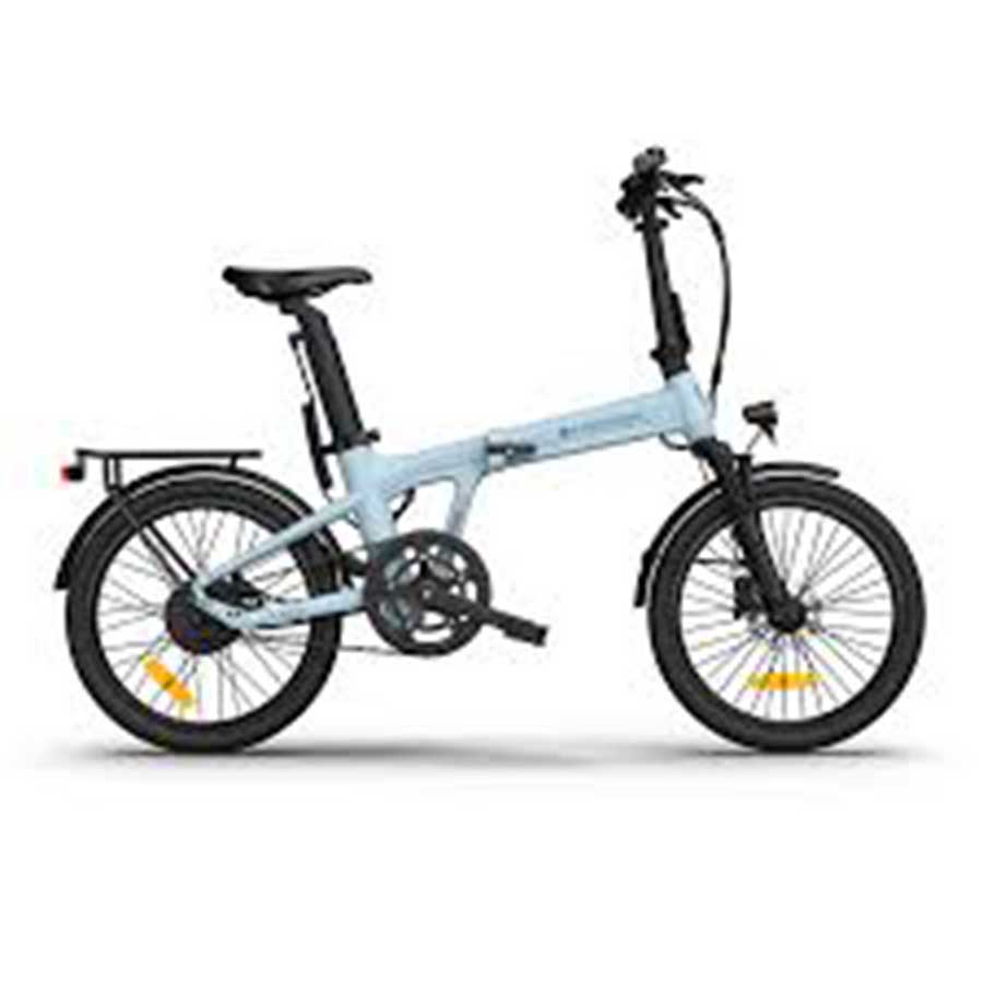side view of blue ADO foldable e-bike on display at e-motors nz